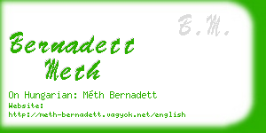 bernadett meth business card